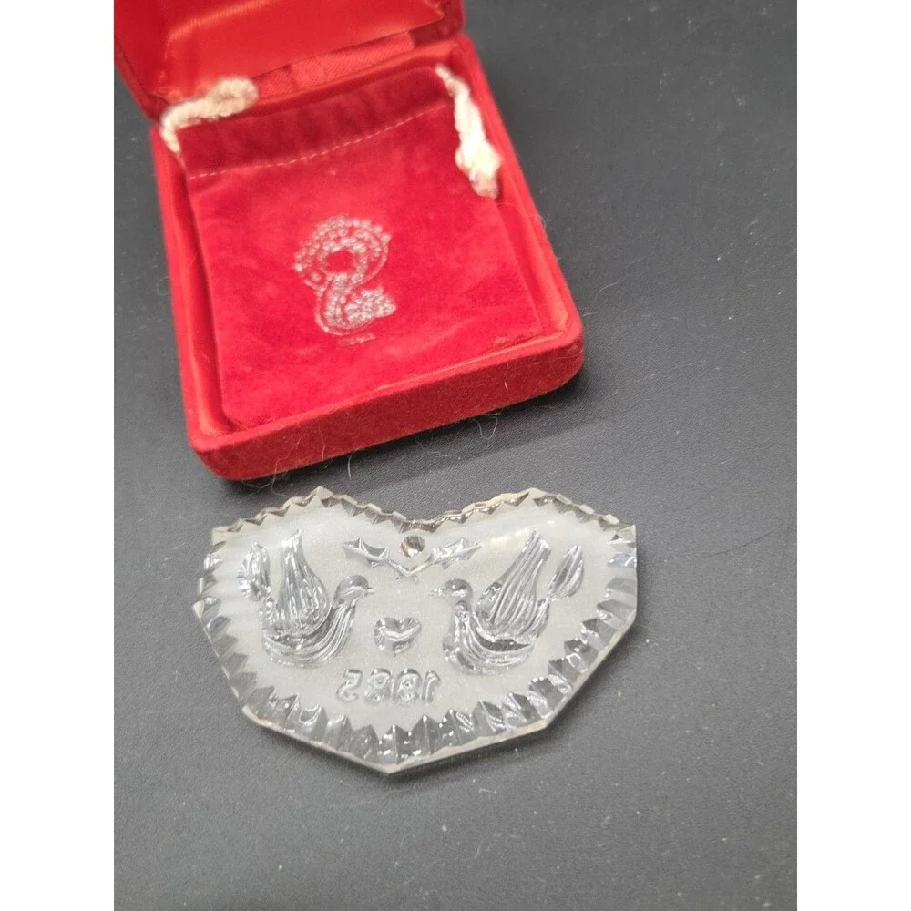 Vintage 1985 Waterford Crystal 12 Days of Christmas Two Turtle Doves ornament